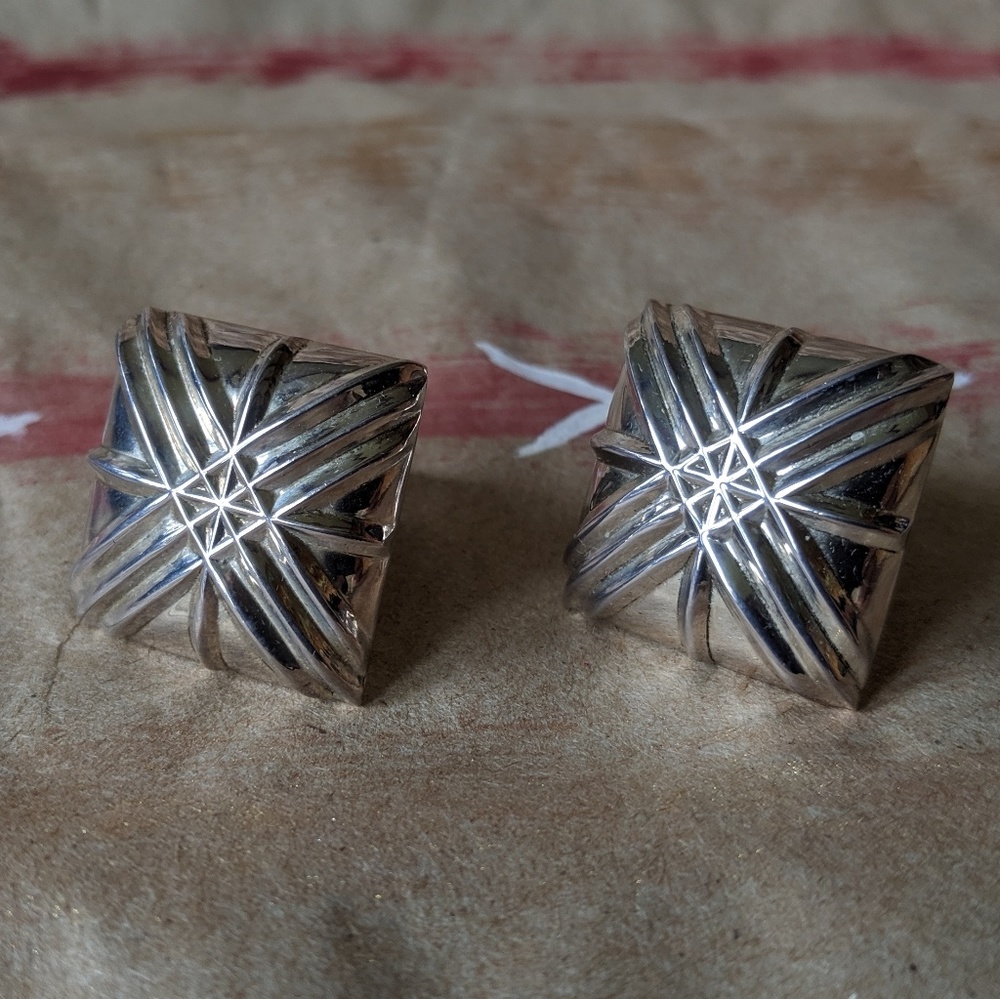 Southwestern Sterling Silver clip-on Earrings